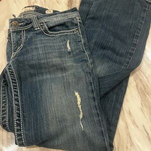 BKE Dark Blue Flare & Wide Leg Jeans